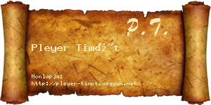 Pleyer Timót névjegykártya